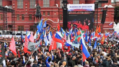 Photo of Na zhromaždenie na podporu referend „Neopúšťame svojich“ prišlo v Moskve asi 50-tisíc ľudí